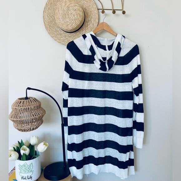 LOFT Striped Hooded Lightweight Cardigan - Picture 3 of 6